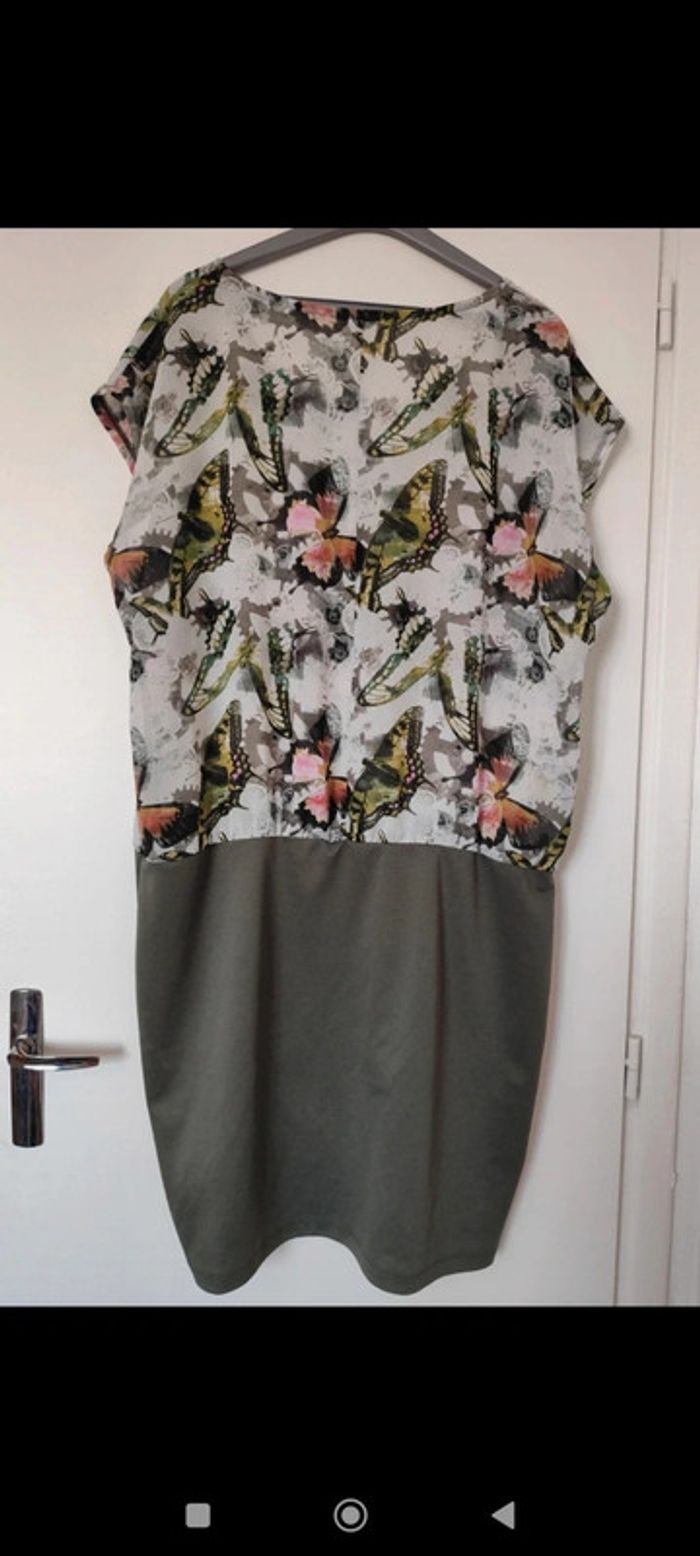 Robe moulante coupe crayon taille 46 kaki - photo numéro 2