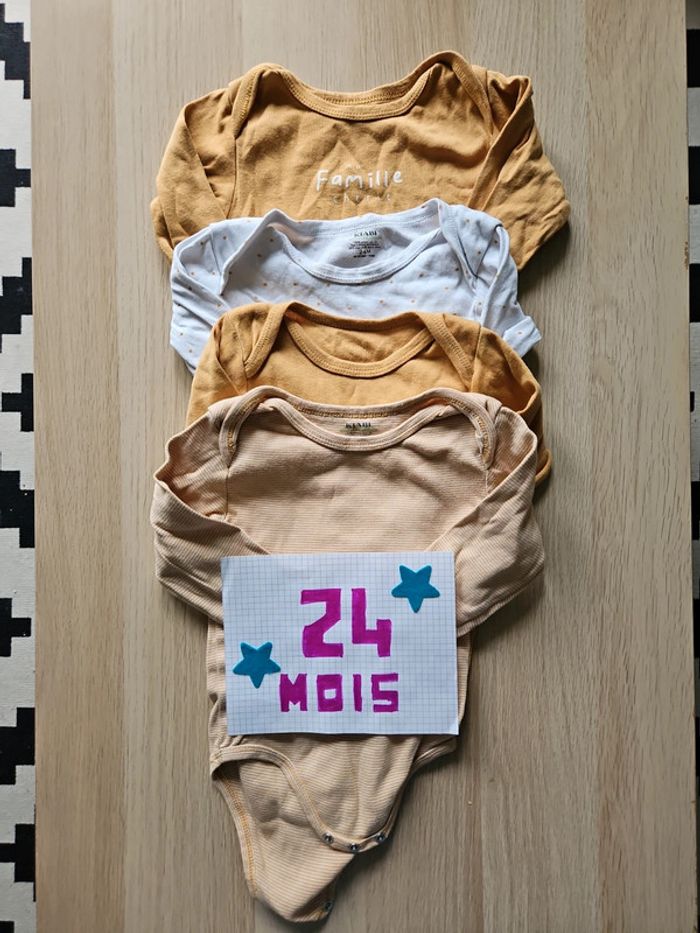 Lot 4 bodies manches longues 24 mois