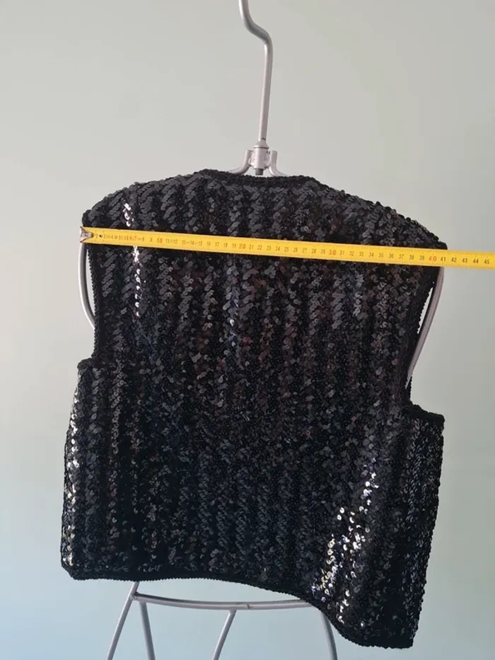 Boléro gilet à sequins noir - photo numéro 4