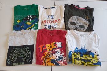 Lot 6 tee-shirt garçon manches longues taille 10 ans