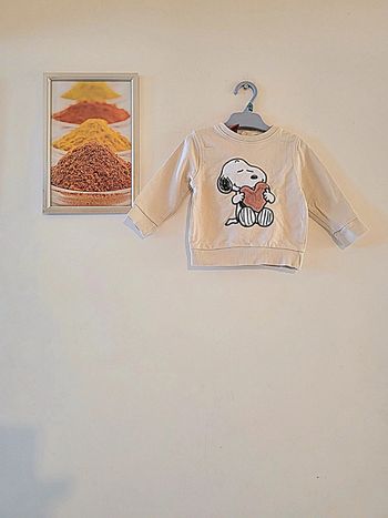 Pull beige snoopy taille 9 mois