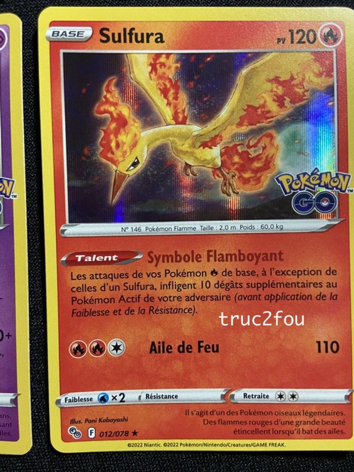 Lot 4 cartes Pokemon Holo Léviator Électhor Sulfura Nymphali /078 Pokémon neuf - photo numéro 4