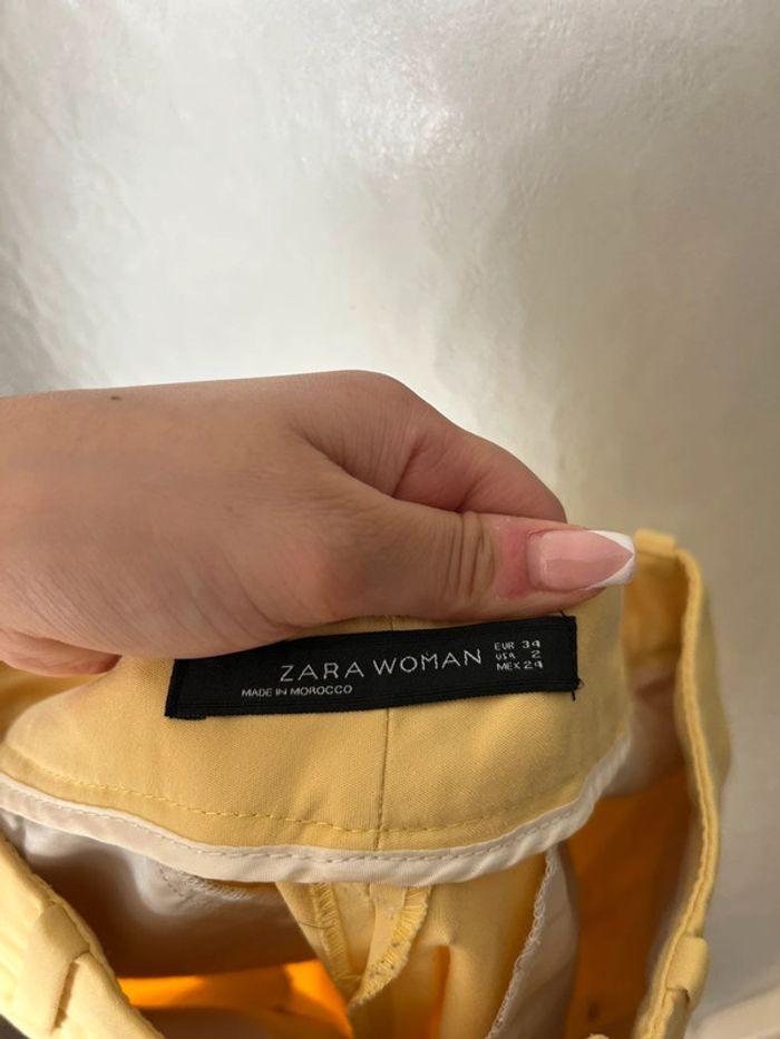 pantalon cigarette jaune zara 34 - photo numéro 5