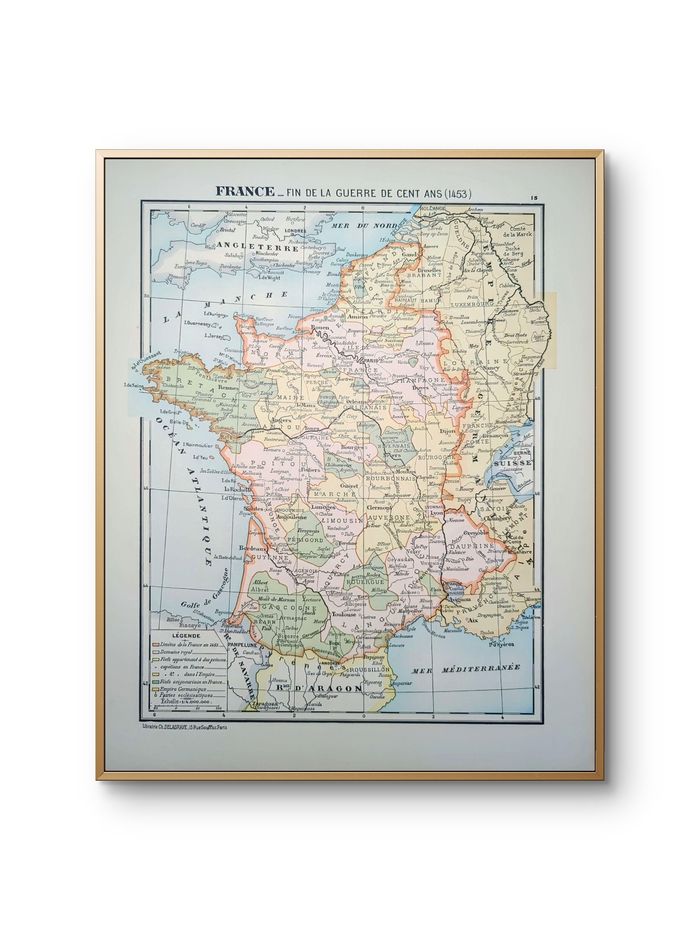 Imprimée en 1900, la France en 1453. Original Vintage Authentique. - photo numéro 10