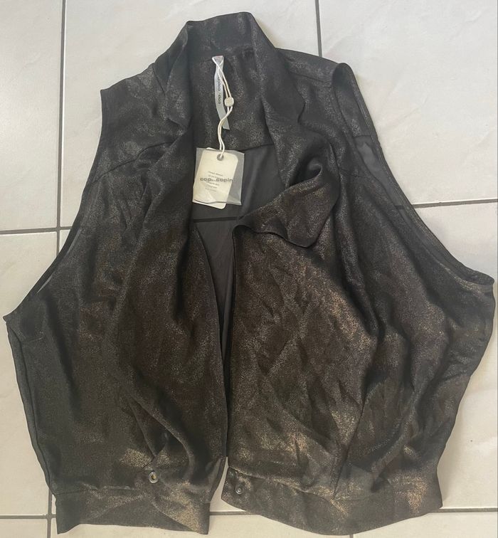 Haut Cop Copine TS sans manches couleur noir brillant Neuf avec étiquette - photo numéro 9