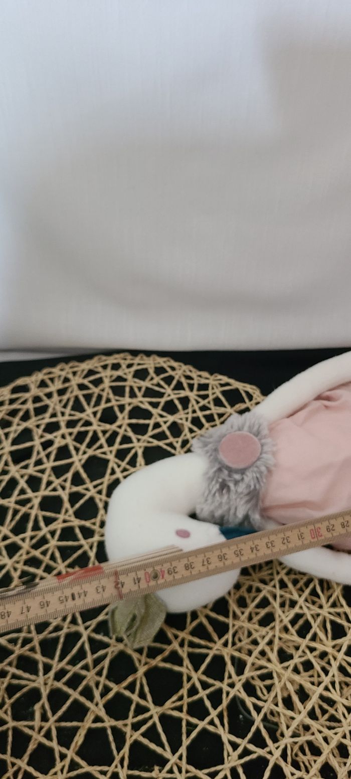 Peluche Sofia cygne CADES robe rose pattes en laine - photo numéro 5