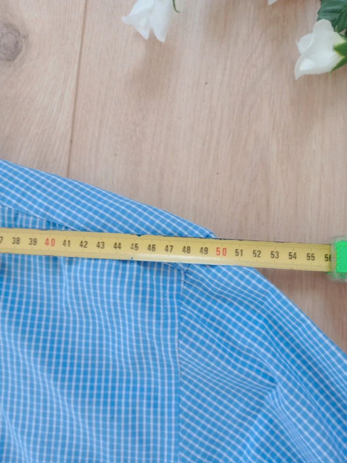 Chemise homme taille 5 43-44 vichy bleu c84 - photo numéro 11