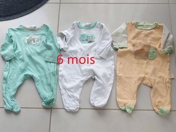 3 pyjamas léger 1 pièce 6 mois