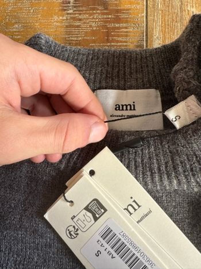 Pull Ami Paris gris S neuf - photo numéro 3