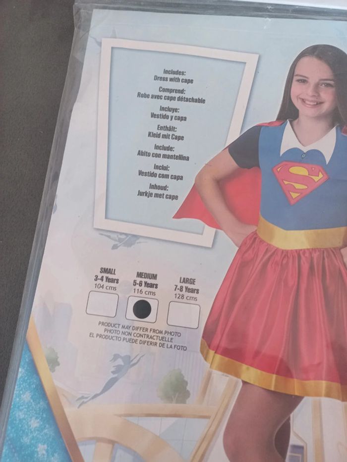 Deguisement robe dc super hero girls supergirl 5/6 ans - photo numéro 2