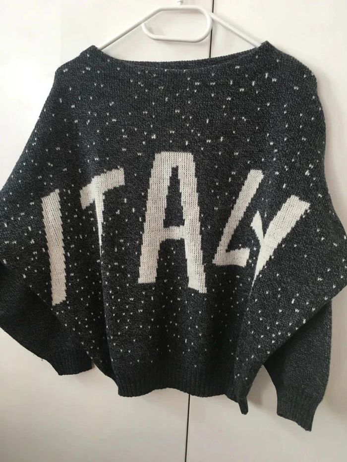 Pull Laine M / 38 / 10 Gris Anthracite Noir Blanc Italy Italie - photo numéro 4