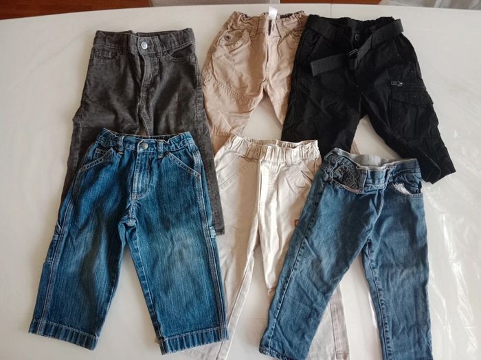 Lot de 6 pantalons et jeans garçon taille 18/24 mois