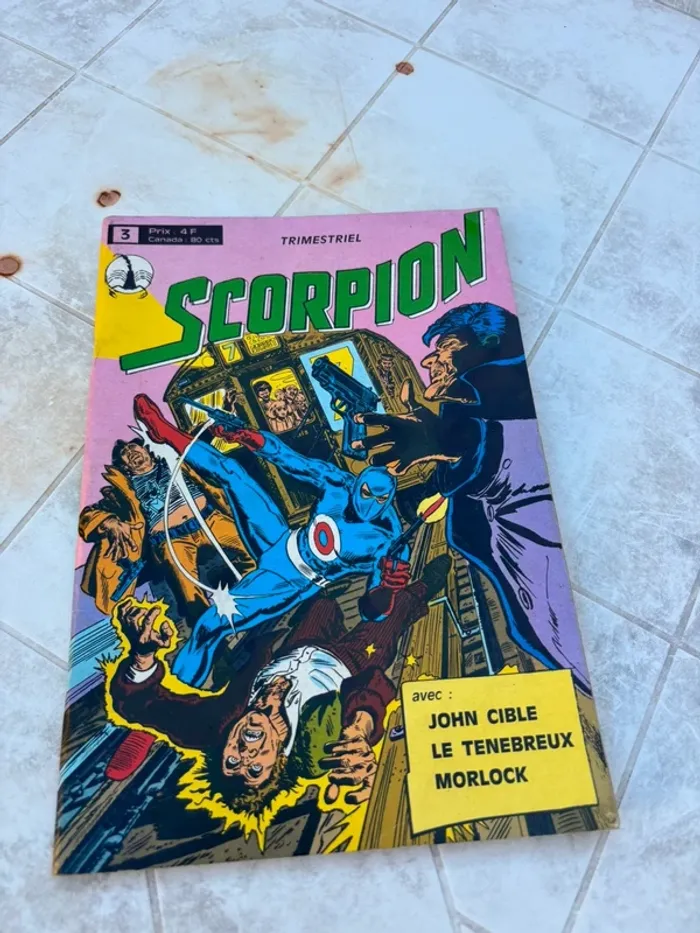 Bande dessinée vintage Scorpion #3 – Juillet 1977 – John Cible, Le Ténébreux, Morlock