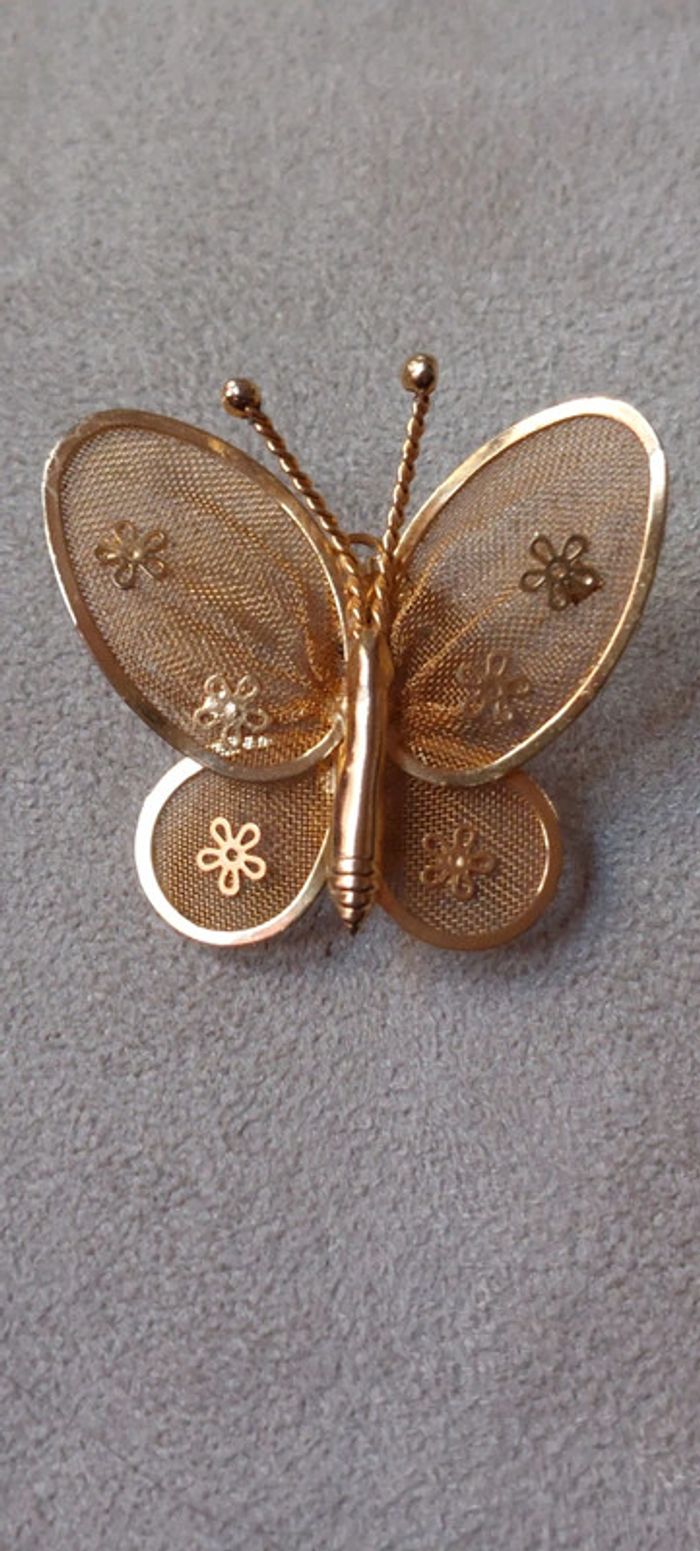 Broche pendentif papillon vintage - photo numéro 2