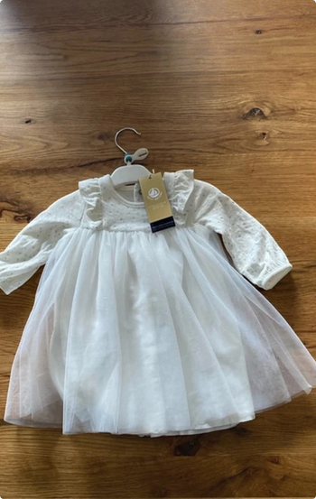 Petit bateau robe blanche 6 mois neuve