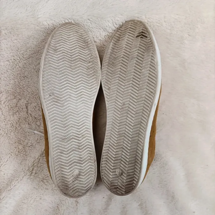 Basket de ville - so send - taille 37 - femme Chaussures camel et blanches suédine - photo numéro 6
