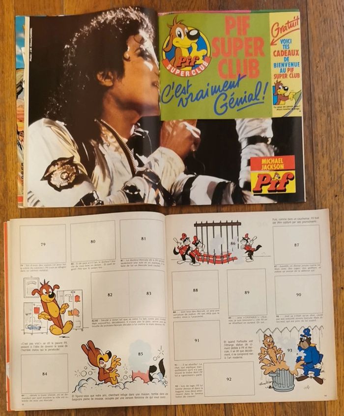 Ancien pif gadget avec album pif et hercule + poster Michael Jackson N°1093 1990 vintage - photo numéro 8