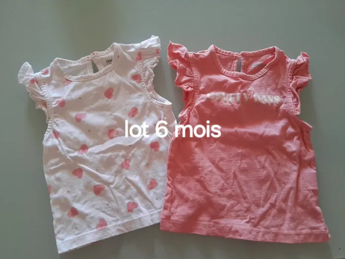 Lot de 2 débardeurs fille 6 mois