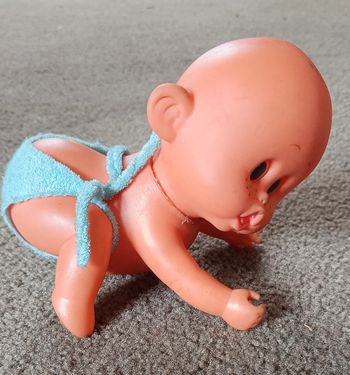 Poupon poupée vintage feutrine bleu