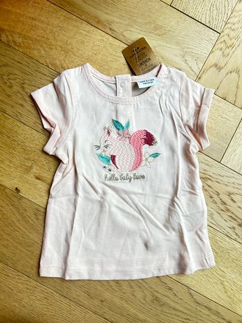 Tee-Shirt 100% coton brodé Rose poudré - 3 mois - Tape à l’œil