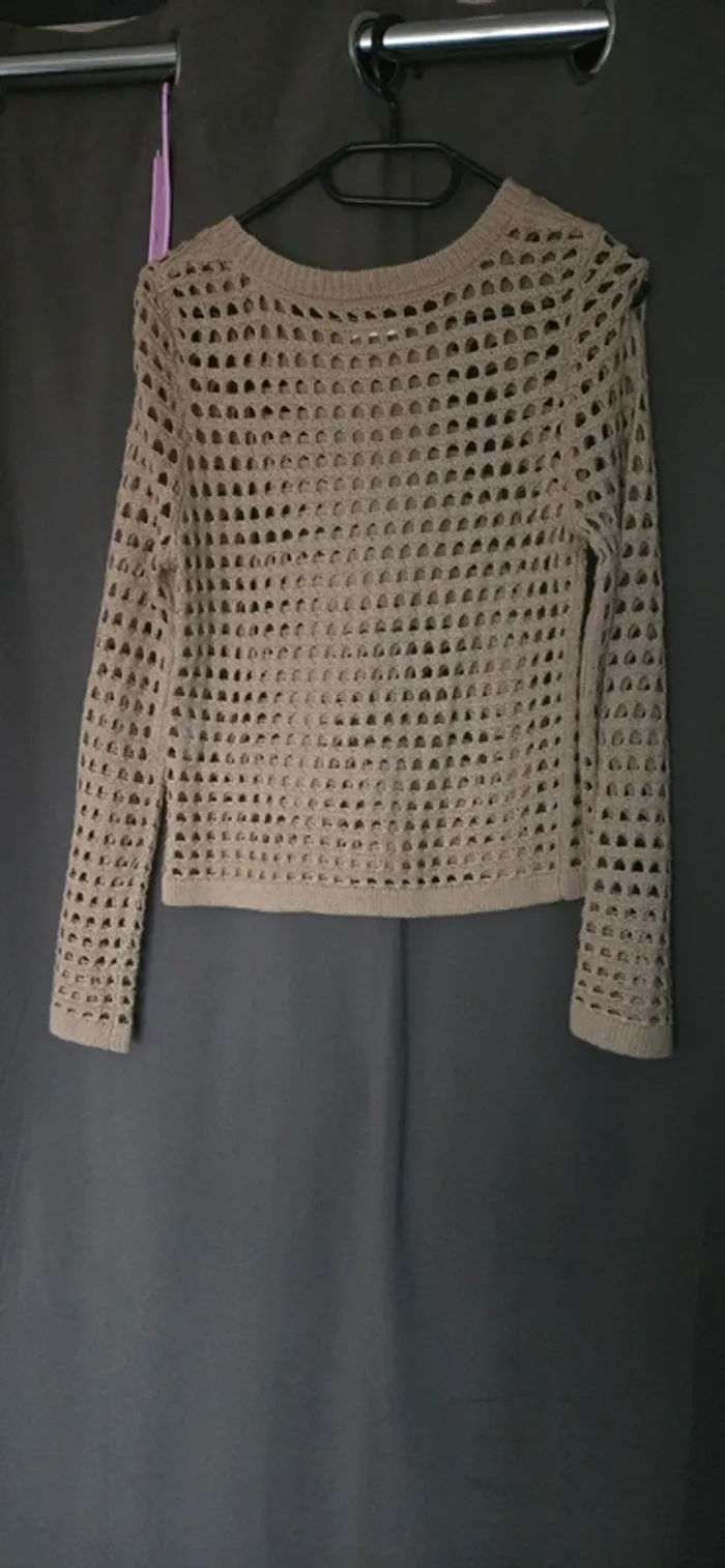 Pull maille beige S/16 ans - photo numéro 3