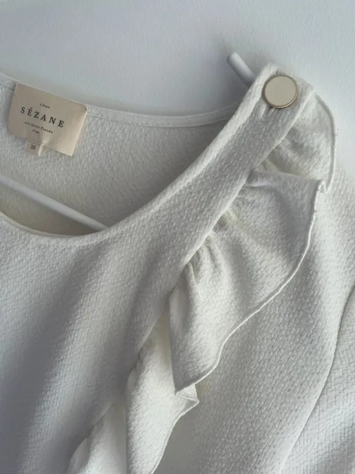 Blouse crème asymétrique Sézane - Taille 38 - photo numéro 3