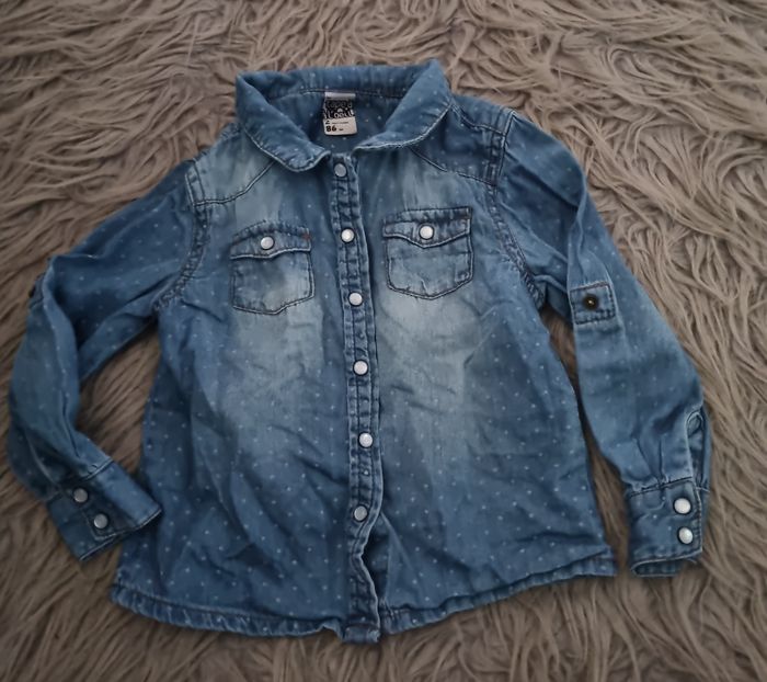 Chemise en jean manches retroussable 2ans - photo numéro 2