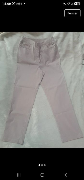 Pantalon droit rose clair taille 42