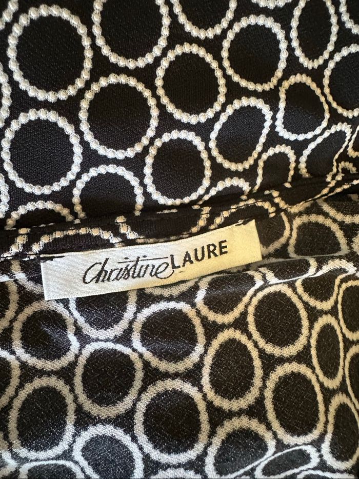 Blouse bariolée ronds noire et blanche Christine Laure T2 42/44 XL/XXL - photo numéro 8