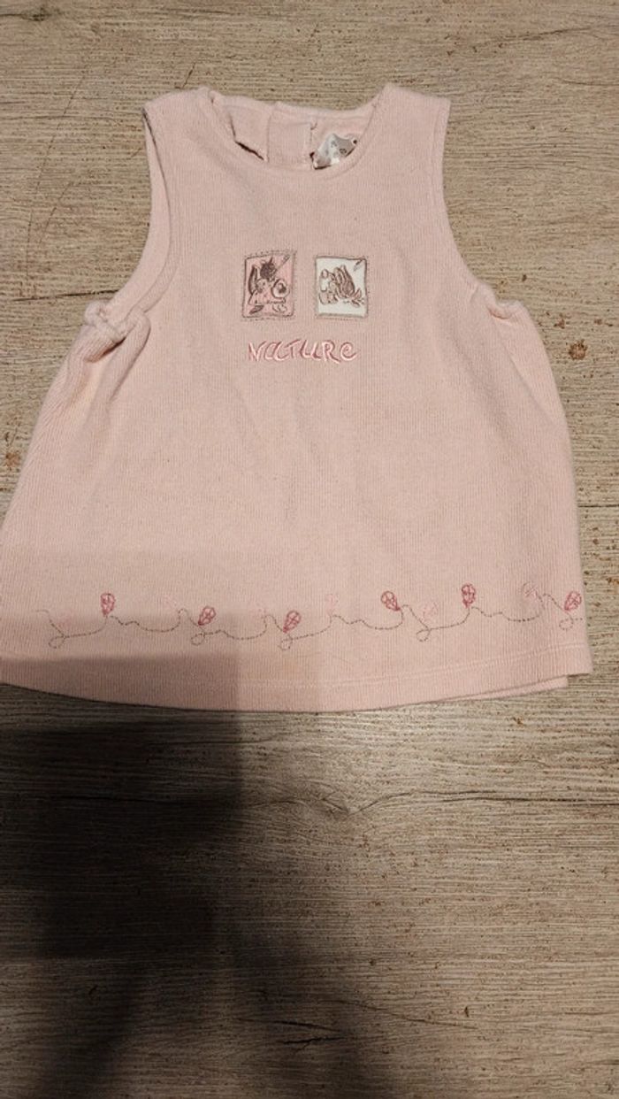 Robe rose épaisse sans manche, 12 mois, peu mise - photo numéro 3