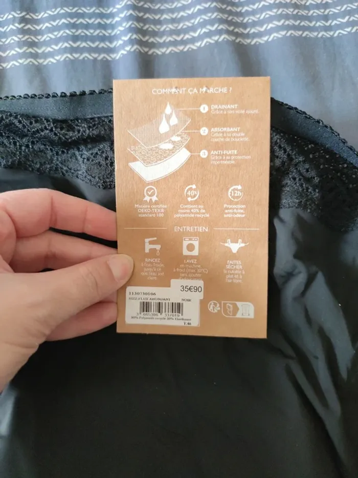 Culotte noire rouge gorge taille 46 - photo numéro 3