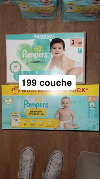 2 carton Couche Pampers taille 3