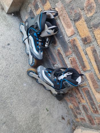Roller gris et bleu