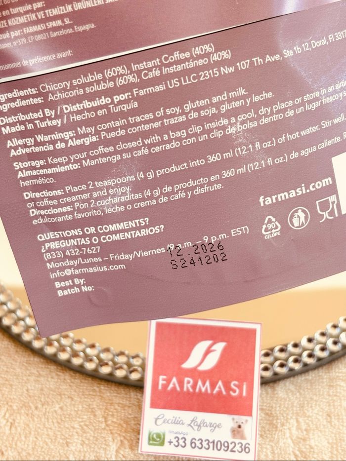Café Delish Instant Coffee and Chicory Blend  Farmasi Nutriplus - photo numéro 3