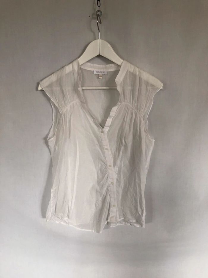 Blouse blanche boutonnage diagonal Kookai taille 40 très bon état - photo numéro 11