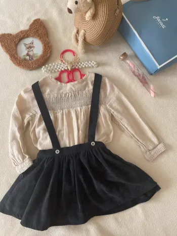 🖤 Jupe à bretelles Lola Palacio – Taille 18 mois (taille grand) 🖤