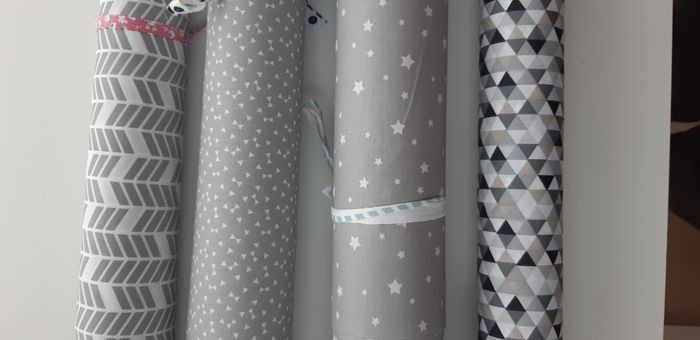 Coupons tissus coton CHEVRONS GRIS en 150 cm de large - photo numéro 2