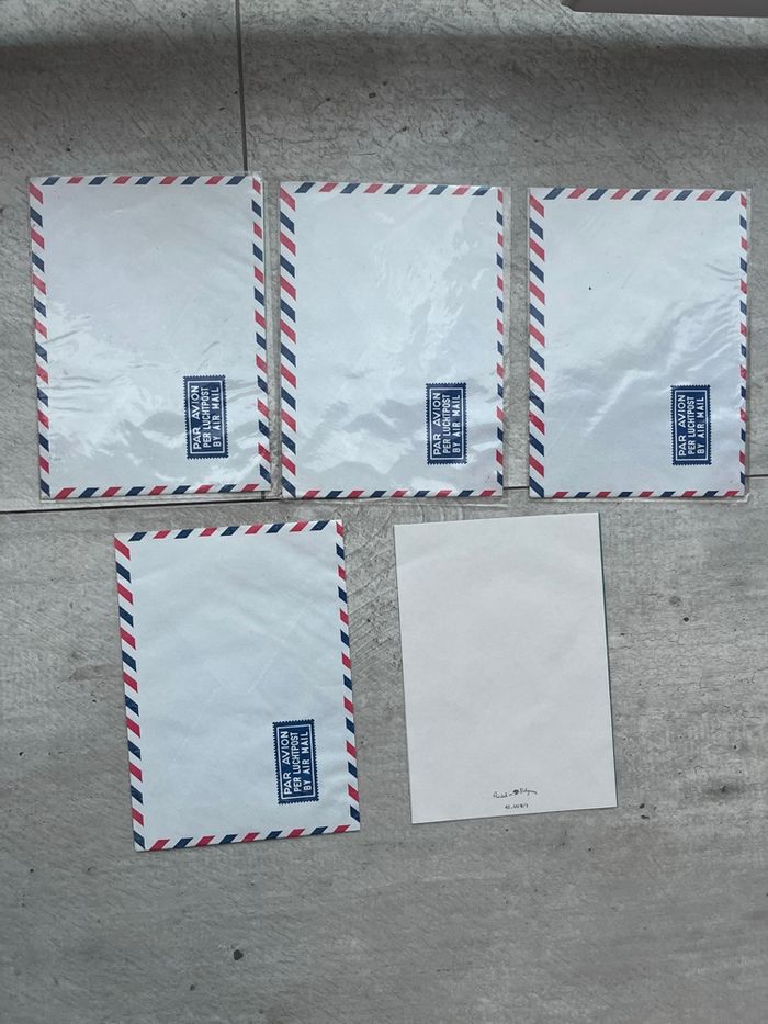 Lot 4 papier postal avec enveloppe par avion père noël - photo numéro 3