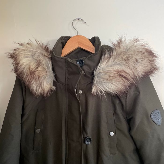 Parka kaki à capuche fausse fourrure Only Taille M doublure matelassée hiver chaud V049 - photo numéro 2