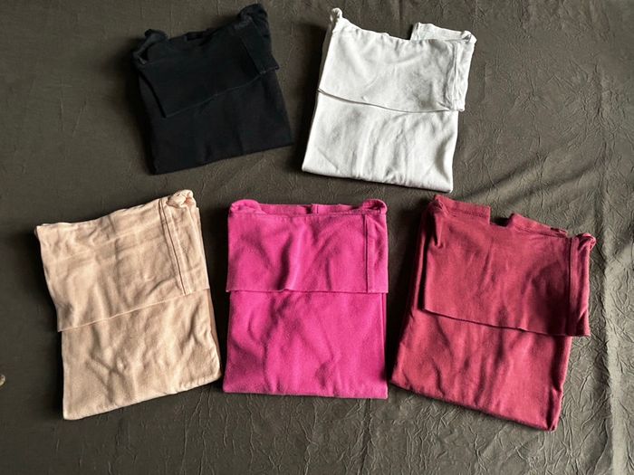 Lot de 5 sous-pulls unis fille