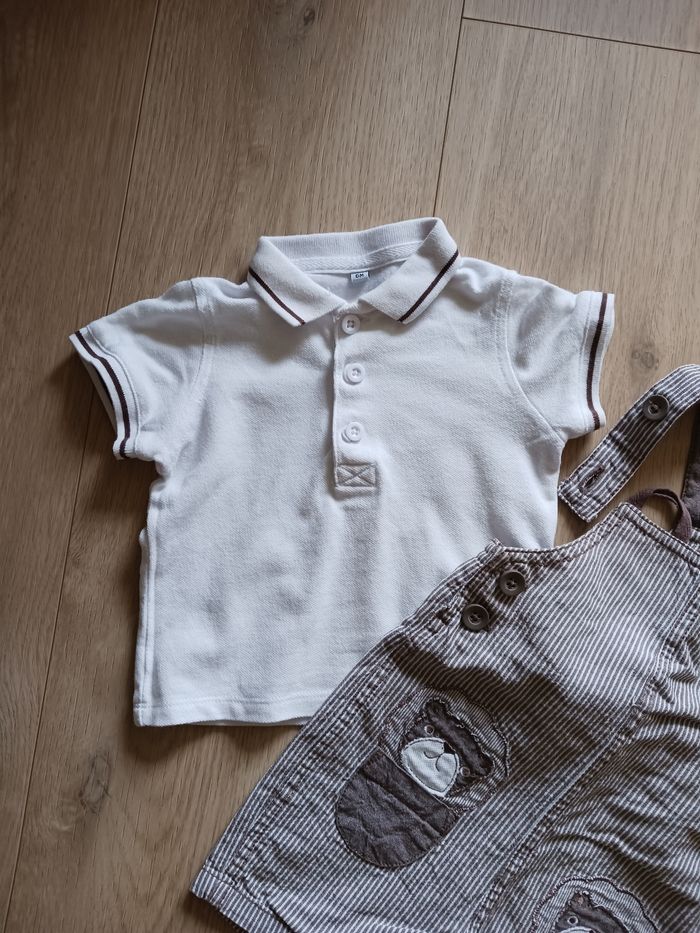 Ensemble salopette short + polo 6 mois - photo numéro 2