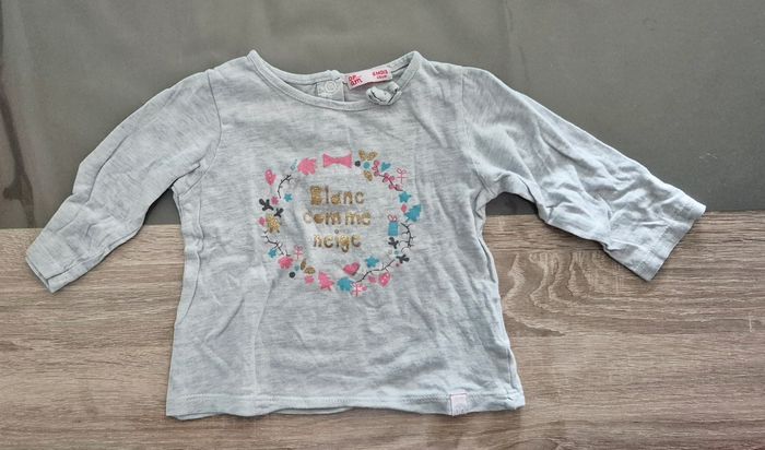 Lot de 5 t-shirts manches longues bébé fille - 6 mois (68 cm) - photo numéro 2