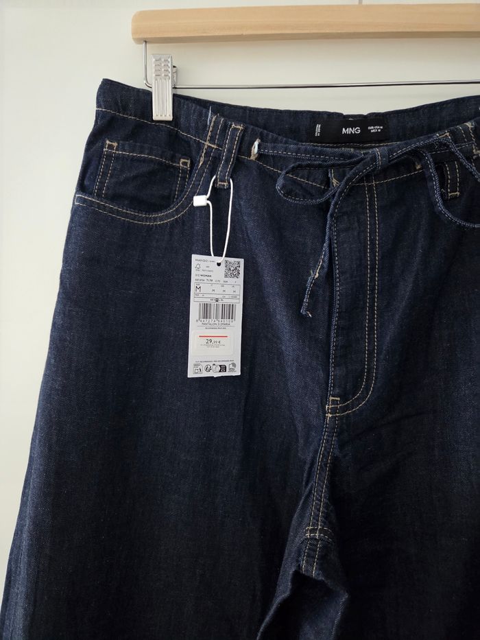 Pantalon denim wideleg ceinture - photo numéro 4