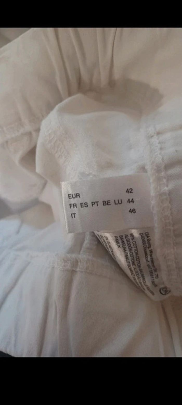 Pantacourt femme taille 44 blanc canda - photo numéro 3