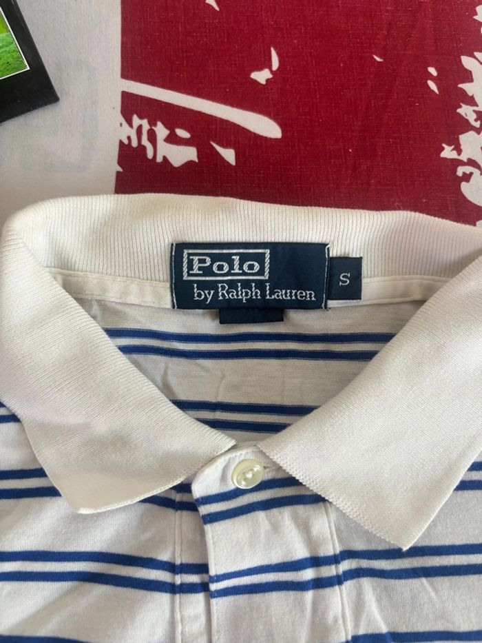 Polo Ralph Lauren taille S à rayures blanche et bleu - photo numéro 4