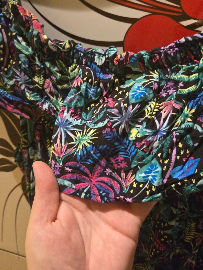 Robe mi-longue motif tropical T.44/45 Gémo - photo numéro 4