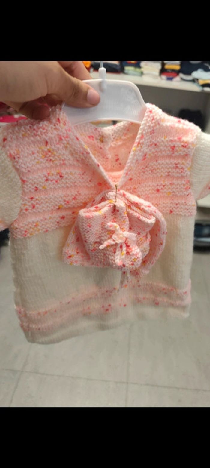 4 robes ou pull avec mouffles et bonnet ma création - photo numéro 5