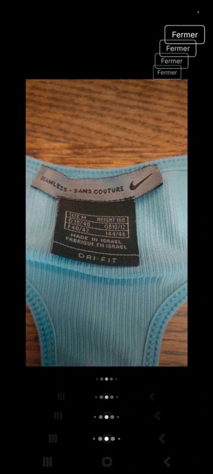 Brassière de sport Nike sans couture fr 40/42 - photo numéro 7