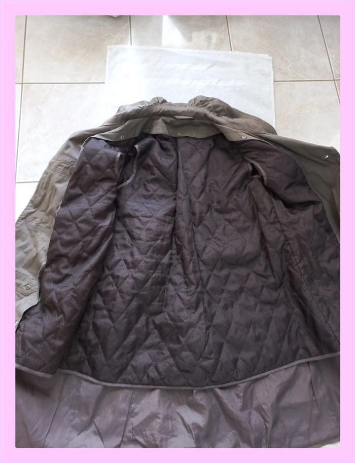 Trench-coat court Piazza Italia gris/taupe cintré - Taille S - Style chic décontracté - photo numéro 15