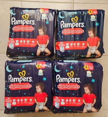 4 paquets de couches pampers pants night taille 6